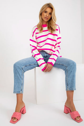 Rue Paris Bold Stripes Oversized Sweater