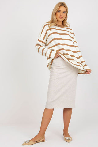 Rue Paris Bold Stripes Oversized Sweater