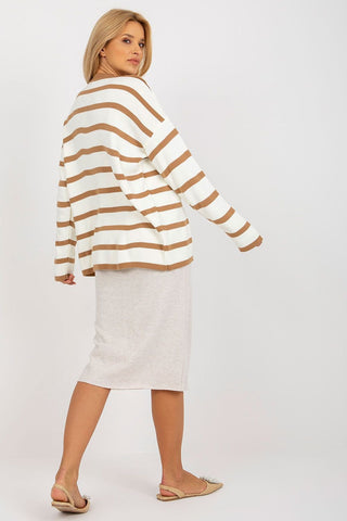 Rue Paris Bold Stripes Oversized Sweater