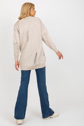 Rue Paris Oversized Distressed Cardigan Sweater