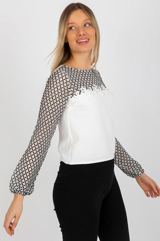 Lakerta Lace Top Long Sleeve Blouse In White - Hot Girl Apparel