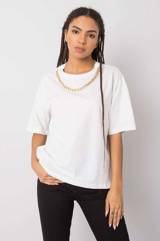 Rue Paris Chainlink Accent Cotton Tee