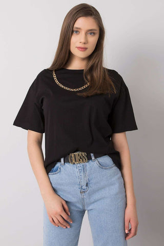 Rue Paris Chainlink Accent Cotton Tee