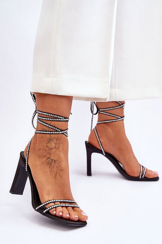 Step In Style Rhinestone Strappy Heels - Hot Girl Apparel