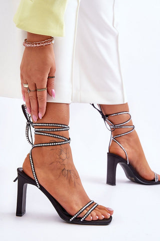 Step In Style Rhinestone Strappy Heels - Hot Girl Apparel