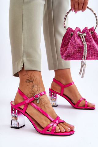 Step In Style Rhinestone Block Heel Sandals - Hot Girl Apparel