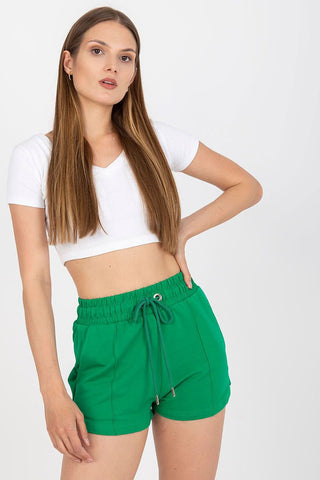 Rue Paris Drawstring Cotton Shorts