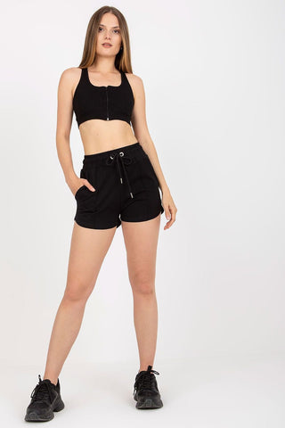 Rue Paris Drawstring Cotton Shorts