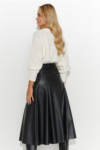 Makadamia Faux Leather Midi Skirt In Black - Hot Girl Apparel