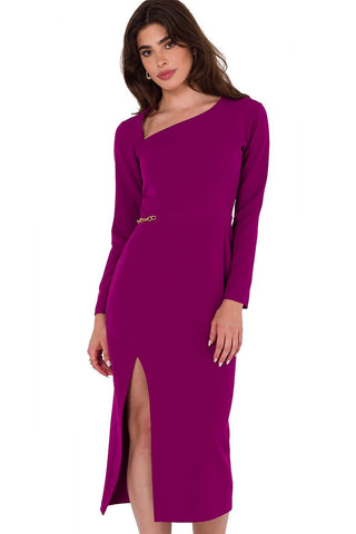 Makover Your Grace Chain Detail Long Sleeve Midi Dress