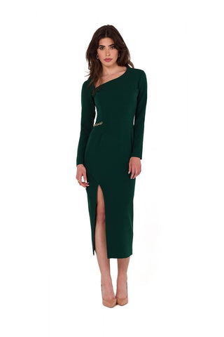 Makover Your Grace Chain Detail Long Sleeve Midi Dress