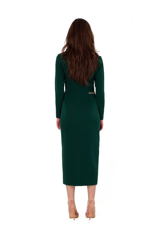 Makover Your Grace Chain Detail Long Sleeve Midi Dress