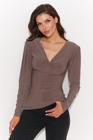 Numinou Twisted V Neck Long Sleeve Top