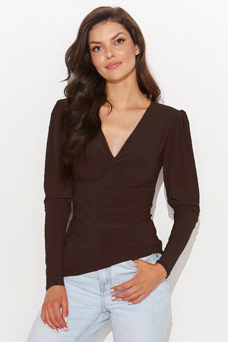 Numinou Twisted V Neck Long Sleeve Top