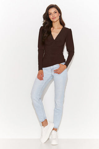 Numinou Twisted V Neck Long Sleeve Top