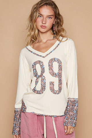 Hot Girl Floral 89 Patch Number Long Sleeve Top