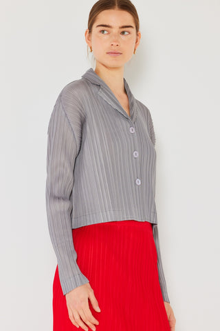 Hot Girl Marina West Pleated Cropped Button Up Long Sleeve Shirt