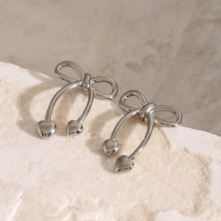 HGA Stainless Steel Bow Earrings