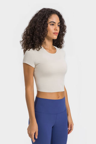 Hot Girl STRETCH Short Sleeve Cropped Active Tee - Hot Girl Apparel