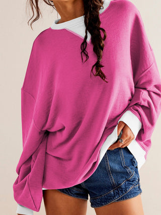 Hot Girl Contrast Trim Sweatshirt