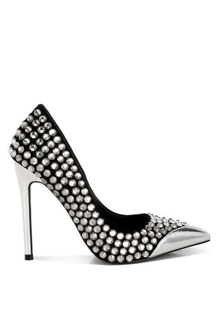 Hot Girl X London Rag Super Fan Diamante Embellished Stiletto Pumps