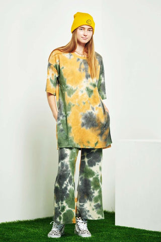 Hot Girl Tie-Dye Ribbed Oversized Top And Pant Lounge Set