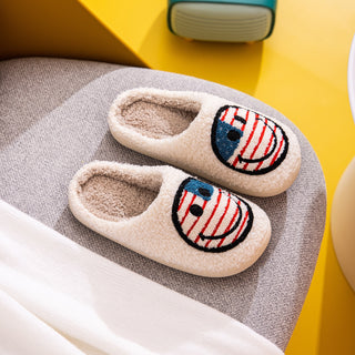 Hot Girl USA Smiley Face Slippers - Hot Girl Apparel