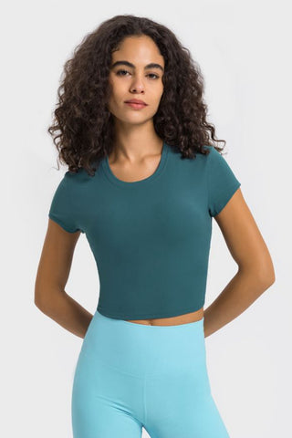 Hot Girl STRETCH Short Sleeve Cropped Active Tee - Hot Girl Apparel