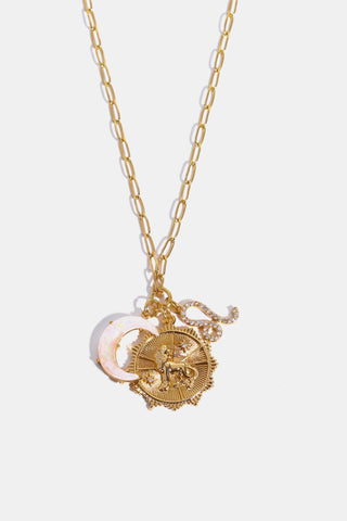 HGA Zodiac Moon Pendant Necklace