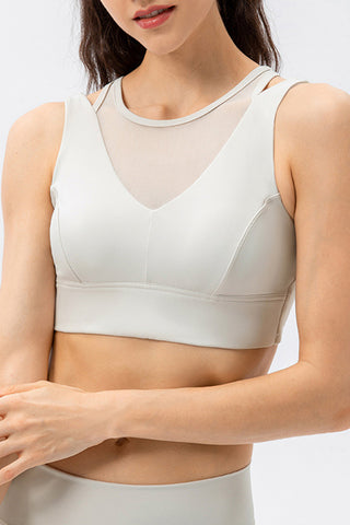 Hot Girl STRETCH Mesh Cutout Active Sports Bra