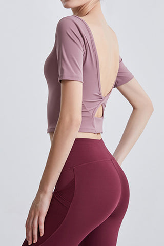 Hot Girl Cutout Backless  Active Top - Hot Girl Apparel