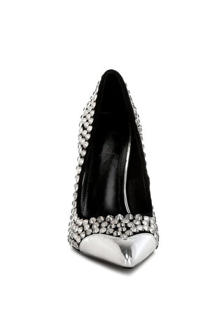 Hot Girl X London Rag Super Fan Diamante Embellished Stiletto Pumps