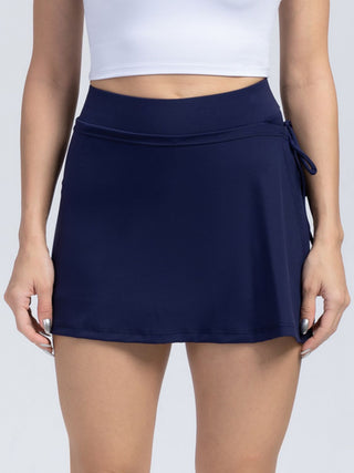 Hot Girl Tied High Waist Active Skort with Pockets