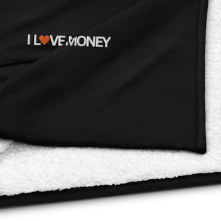 Hot Girl LOVE MONEY Premium Embroidered Sherpa Blanket