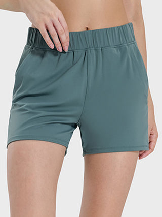 Hot Girl Elastic Waist Active Shorts With Pockets - Hot Girl Apparel