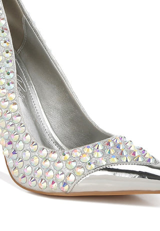 Hot Girl X London Rag Super Fan Diamante Embellished Stiletto Pumps