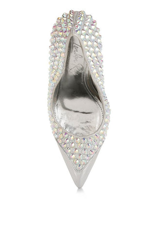 Hot Girl X London Rag Super Fan Diamante Embellished Stiletto Pumps