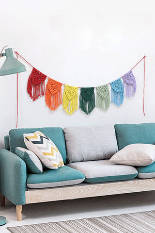 HGA Rainbow Pride Fringe Macrame Banner - Hot Girl Apparel