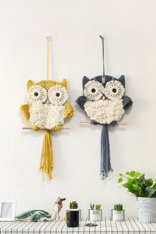 HGA Hand-Woven Tassel Owl Macrame Wall Hanging - Hot Girl Apparel