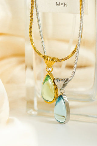 HGA Teardrop Titanium Steel Pendant Necklace