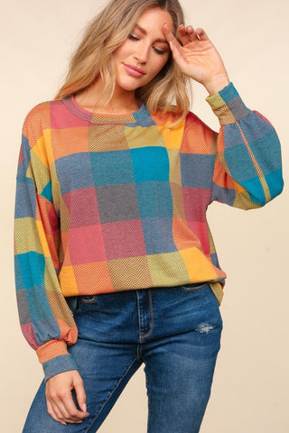 Hot Girl Haptics Penelope Plaid Crewneck Sweater