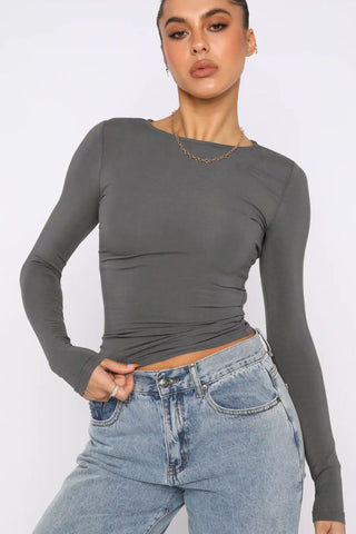 Hot Girl Fitted Long Sleeve Top