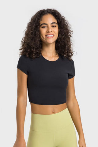 Hot Girl STRETCH Short Sleeve Cropped Active Tee - Hot Girl Apparel