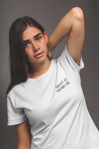 Hot Girl Cherry Pie Organic Embroidered T-shirt - Hot Girl Apparel