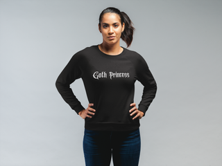 Hot Girl Goth Princess Embroidered Sweatshirt - Hot Girl Apparel