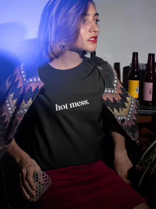 Hot Girl Hot Mess Organic Embroidered T-shirt - Hot Girl Apparel