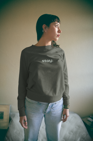 Hot Girl Stay Organic Embroidered Sweatshirt - Hot Girl Apparel