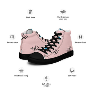 Hot Girl Evil Eye High Top Canvas Shoes - Hot Girl Apparel