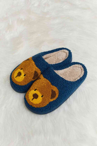 Hot Girl Teddy Bear Print Plush Slide Slippers - Hot Girl Apparel