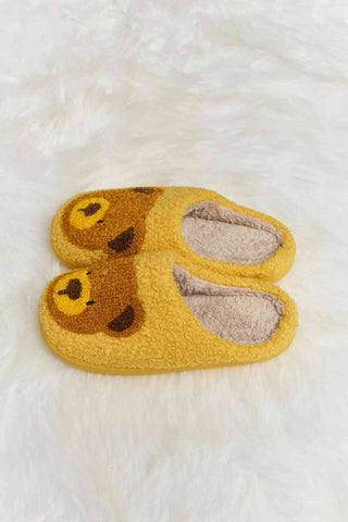 Hot Girl Teddy Bear Print Plush Slide Slippers - Hot Girl Apparel